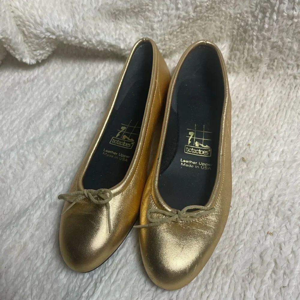 Tic Tac Toe leather Gold wedge slip on SZ8M